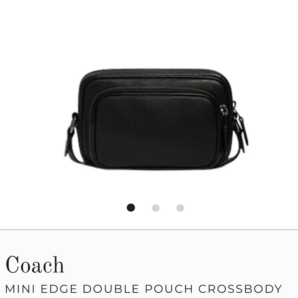 Coach Black/Gunmetal Double Pouch Mini Edge Crossbody Adjustable Belt Bag